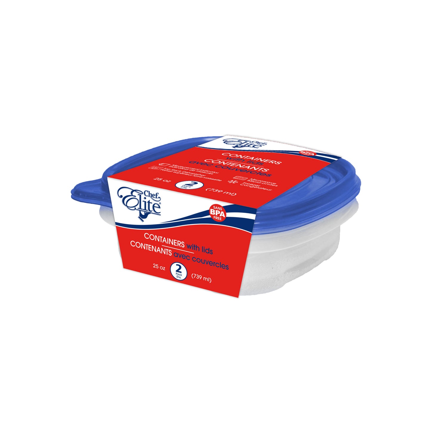 Contenants alimentaires - Plastic Container 739ml (2pack)