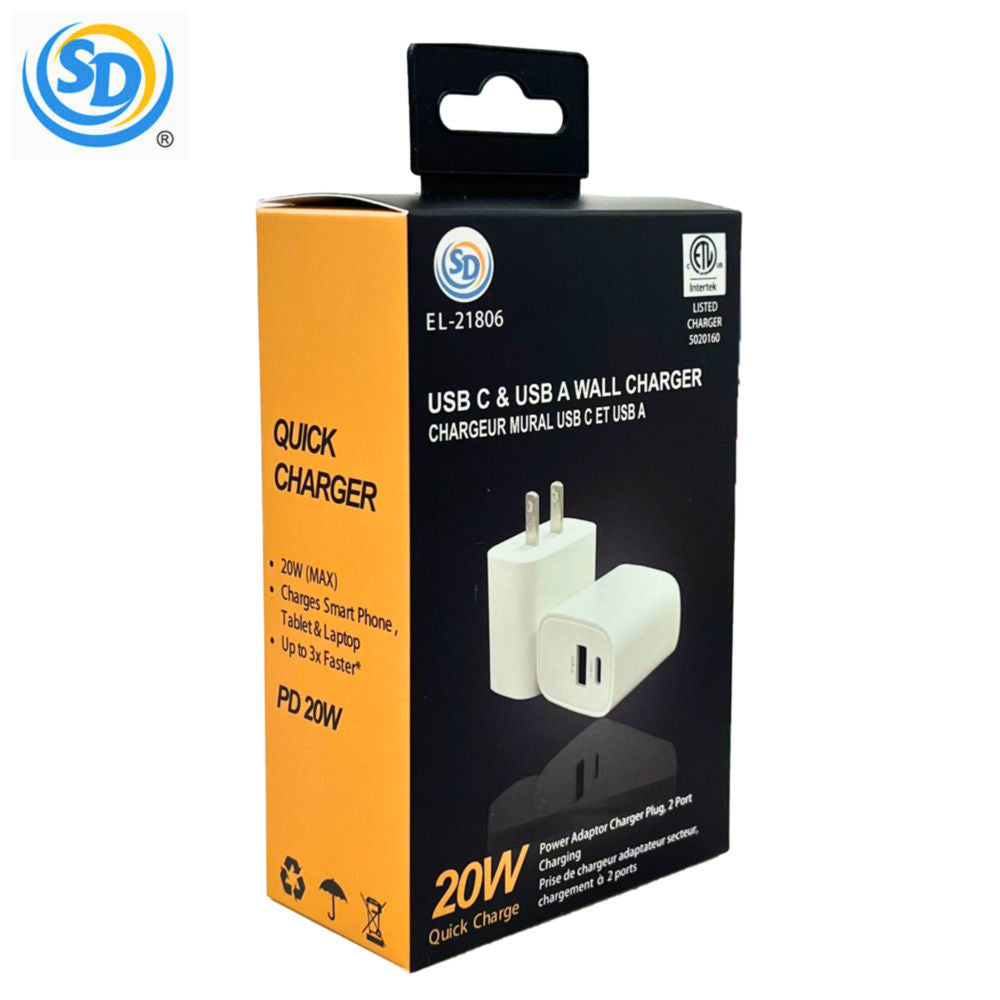 Chargeur mural USB-C et USB - Type-C & USB wall charger