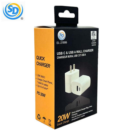 Chargeur mural USB-C et USB - Type-C & USB wall charger
