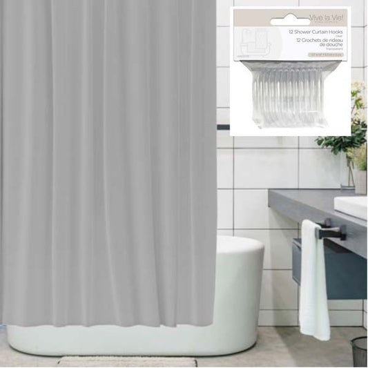 Rideau et crochets de douche