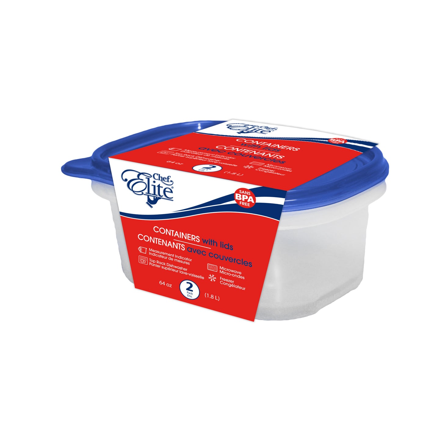 Contenants alimentaires - Plastic Container 1.8L (2pk)